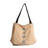 Bolsa de Lona de Gran Capacidad para Mujer 2025 Otoño Nueva Bolsa de Hombro Bolso Tote Casual Estudiante Universitaria Bolsa para Ropa de Clase