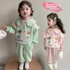 Conjunto de Encaje de Dibujos Animados para Niña, Estilo Primavera y Otoño, Moda Coreana, Sudadera de Moda para Niña, Elegante Conjunto de Dos Piezas, Atuendo de Primavera para Niños