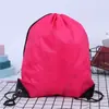 Bolsa de bolsillo de poliéster 210D color liso con cordón de doble hombro, banda reflectante, bolsa de almacenamiento para entrenamiento de estudiantes, publicidad