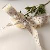 Cinta Floral Dorada con Pan de Oro de 2.5 cm para Cajas de Regalo Hechas a Mano para DIY, Moños para Pasteles y Cintas Decorativas