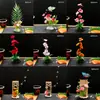 Plato de hotel para sashimi, flores y plantas decorativas, concepto artístico, platos creativos, plato de catering, decoración, estilo de plato para restaurante japonés occidental