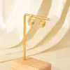 Pendientes de Aro Irregulares Dorados Estilo Europeo y Americano, Estilo Metálico, Modelo Nuevo Popular de Nicho, Pendientes de Aro con Diseño de Anillo C de Gama Alta