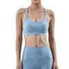 Top Regata de Yoga Costas Cruzadas Tiras Finas Esportivo Costas Bonitas Roupa Íntima Camisola Decote U À Prova de Choque Corrida Fitness Sutiã Respirável