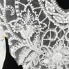 Cuello Desmontable de Encaje Bordado Blanco con Perlas Cuello Hueco Bordado Vestido Versátil Decoración de Vestido de Boda Cuello Delantero