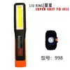 Luz de trabajo de carga COB transfronteriza con gancho magnético, luz LED de inspección de emergencia multifunción portátil, luz de advertencia roja