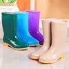 Botas de agua para mujer, impermeables, antideslizantes, zapatos de agua, de media pantorrilla, con forro de polar, botas de agua para adultos, zapatos de cocina, acolchados de algodón, cálidos, de trabajo, antideslizantes