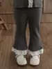 Wulibu YiPersonalizado2026 Conjunto de Camiseta Básica de Manga Larga y Pantalones Acampanados Vintage para Niñas Tendencia