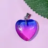 Venta caliente transfronteriza amor 20mm colgante piedra de cristal natural forma de corazón corazón de melocotón collar accesorios de joyería hechos a mano diy