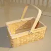 Cesta de madera tejida a mano cesta de madera hecha a mano cesta de madera para viajes al aire libre