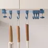 Perchero de cocina con ganchos, sin perforaciones, para colgar en el armario, para colgar cucharas y palas.