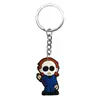Serie de Halloween Más Vendida Transfronteriza Dibujo Animado Goma Suave de PVC Llavero de Metal Colgante para Bolso Accesorio Decorativo Pequeño DIY
