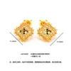 Aretes de botón con forma de corazón de trébol de cuatro hojas con escamas de dragón brillantes chapados en oro para mujer, joyería para orejas de alambre enrollado de estilo nuevo, regalo de San Valentín o cumpleaños para novia