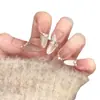 Set de 10 Piezas de Uñas Postizas de Moda de Xiaohongshu, Piezas de Uñas Removibles Hechas a Mano de Fototerapia de Alta Gama Más Vendidas
