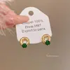 Aretes Redondos de Esmeralda Estilo Coreano para Mujer Diseño de Nicho Sensación de Alta Gama Modernos Versátiles Joyería para Orejas para Viajes Diarios Venta al por Mayor