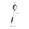 Pala de cocina de acero inoxidable con mango de madera de durazno dorado Sanli engrosada juego de utensilios de cocina para el hogar espátula de acero inoxidable cuchara de sopa colador
