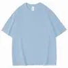 Verão 2026 300g Algodão Puro Peso Pesado Manga Curta Respirável Gola Redonda Manga Meia Cor Sólida Roupa Infantil Camiseta para Meninos e Meninas, Crianças Médias e Grandes