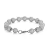 Pulseira de contas com bola de zircônia micro-incrustada de 8mm hip-hop europeu e americano pulseira masculina moda marca de moda acessórios hiphop outlet de fábrica