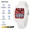 Reloj Juvenil Sanda Doble Zona Horaria Luminoso Multifuncional Unisex Electrónico Moda Tendencia Cronógrafo