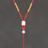 Cordão de Pingente Trançado Artesanal de Jade Natural Fivela de Segurança Cordão de Colar com Pingente de Jade Cordão para Acessórios Pingente com Cordão