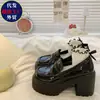 Zapatos de Cuero para Mujer con Suela Gruesa que Aumentan la Altura 2026, Mocasines con Tacón Grueso de 8 cm, Zapatos de Uniforme JK Estilo Británico