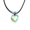 Comercio exterior colgante de amor cadena para la clavícula corazón de color vidrio cuerda de cuero collar gargantilla personalidad todo lo combina dulce fresco estilo collar