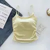 Estilo Pura Luxúria Design Doce e Picante Regata Plissada para Mulheres com Bojos, Roupa Íntima e Externa de Uma Taça Top Costas Bonitas para Mulheres