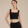 Roupa Íntima Esportiva Feminina de Peça Única com Alça Larga Plissada para Ombro, Nua nas Costas, Sutiã de Costas Lindas, Fitness, Alta Compressão, Colete de Yoga
