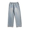 Jeans Izexx Estilo Americano High Street con Forro Polar para Hombre, Pierna Recta, Ligeramente Acampanados, Estilo de Pareja de Gama Alta, Pantalones Casuales Sueltos para Hombre