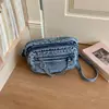 Nova bolsa de lona jeans 2026, bolsa de ombro feminina, bolsa de corrente casual e versátil, bolsa pequena retrô da moda