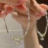 Pulsera para Mejor Amiga con Diseño de Gota de Agua y Mariposa, Set de Pulseras, Diseño de Nicho, Regalo de Cumpleaños de Moda para Estudiantes y Mejores Amigas
