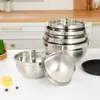 Tazón de Acero Inoxidable para Ensaladas Transfronterizo, Recipiente para Hornear Ensaladas, Tazón Multifuncional de Acero Inoxidable para Batir Huevos en la Cocina, Tazón Mezclador de Acero Inoxidable