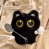 Nuevo Muñeco Gatito Negro Colgante de Bádminton Soporte de Pelota Colgante Exclusivo para Muñeco Llavero de Pareja