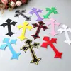 Patches Bordados Atacado em Estoque, Emblemas Bordados, Patches Coloridos de Cruz Bíblica, Acessórios para Roupas, Patches Decorativos para Roupas