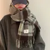 Cachecol para Mulheres no Inverno, Xale Grande Colorido de Pelo de Alta Qualidade com Franjas, Quente e Versátil, Cachecol Listrado Atmosférico Atacado