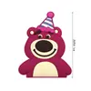 Decoración de Pastel de Oso Lindo Coreano Dibujos Animados Adorno de Cabeza de Oso Marrón de Goma Suave Enchufe para Fiesta de Cumpleaños de Niños
