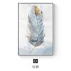 Moderno sueño nórdico flor azul acuarela fresca pluma dorada sala de estar dormitorio póster lienzo pintura decorativa núcleo