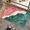 Alfombra de Barro Diatomeas Mármol Simple Transfronteriza Dorado Esmeralda Chapado Absorbente Baño Antideslizante Fácil Cuidado Felpudo Alfombra de Secado Rápido