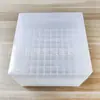 Caja de tubos congelados de 5 ml, caja para tubos de muestra centrífuga, caja congeladora de plástico, rejilla de 100 posiciones, se puede colocar