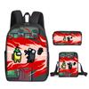 Lobo Espacial Matando Entre Nosotros Juego Alrededor de Estudiantes de Primaria y Secundaria Mochila Bolso Estuche para Lápices Lonchera Set de Tres Piezas Venta al por Mayor