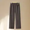 Jeans Mom Reto da Marca Autêntica, na Moda, com Lã e Espessamento, Novo Estilo Outono/Inverno 2026, Calça Longa para Mulheres de Meia-idade e Idosas, Vovó
