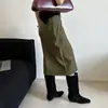 Botas de cuero de volteo de vaca para mujer, botas individuales, otoño e invierno, nuevas, punta cuadrada, tacón bajo, tipo calcetín, versión coreana, color sólido, botas anchas, venta al por mayor