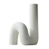 Estilo Nórdico Minimalista Tubo Curvado Geométricamente Retorcido Jarrón de Cerámica en Blanco Ornaments Jarrón Creativo Celebridad de Internet Decoraciones para el Hogar