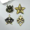 Pendente Criativo de Aranha em Liga de Metal Retrô Acessórios para Joias DIY Pingente de Colar Criativo Pingente em Forma de Estrela de Bronze Antigo