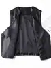 Chaleco de Cuero Estilo Nuevo 2026 para Mujer, Chaqueta Corta sin Mangas de Cuello en V, Abrigo de Cuero Elegante de Corte Ajustado