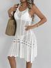 Vestido feminino transfronteiriço europeu e americano suspensórios de tecido oco saia colete saia grande saia pêndulo blusa de praia Z1067