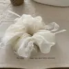 Estilo Puro Deseo Femenino Malla Perla Encaje Lazo Goma para el Cabello Súper Hada Cuerda para el Cabello Accesorio para el Cabello Dulce Lazo para el Cabello Tocado