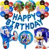 Promoção Imperdível Balão de Filme de Alumínio Sonic conjunto Balão Formato Desenho Animado Balão de Aniversário Balão para Festa Infantil