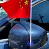 Coche ventosa transparente manivela pequeña bandera nacional bandera roja de cinco estrellas sosteniendo bandera nacional china Día Nacional pequeños regalos se puede sostener bandera