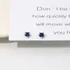 Lindos Aretes de Gato Mini de Diamante Único Redondo Rojo Facetado Estilo Japonés para Mujer, No Necesitas Quitártelos al Dormir