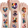 Pegatina de Tatuaje Temporal de Animales Dibujados Transfronterizos Color Tigre Brazo Cara Divertida Fiesta Pegatina de Tatuaje Temporal